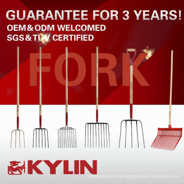 China Fabrik Günstigen Preis 10 Zähne Kohlenstoffstahl Graben Farm Tool Pitchfork